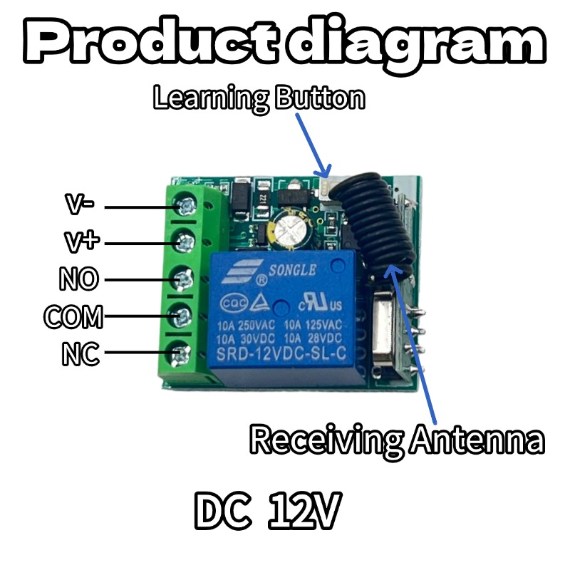 433 МГц DC 12В 6В-30В 1-каналь – обзор и цена 433Mhz Receiver Module